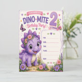 Invitation Les 2 ans de Pebbles Dino-Mite (Debout devant)