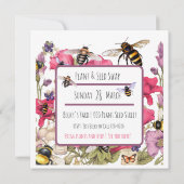 Invitation Les abeilles et les fleurs au printemps (Dos)