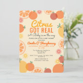 Invitation Les agrumes ont un véritable Baby shower d'été aux (Debout devant)