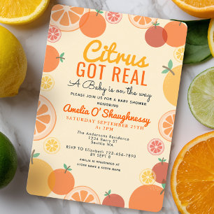 Invitation Les agrumes ont un véritable Baby shower d'été aux