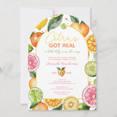 Invitation Les agrumes ont une véritable aquarelle Baby showe (Devant)