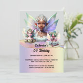 Invitation Les ailes brillantes de la fée de Melanin enchante (Debout devant)