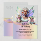 Invitation Les ailes brillantes de la fée de Melanin enchante (Devant / Derrière)