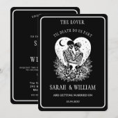 Invitation Les Amants, Étoiles Célestes, Squelette de Mariage (Devant / Derrière)