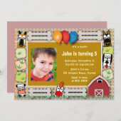 Invitation Les amis de la ferme (Devant / Derrière)