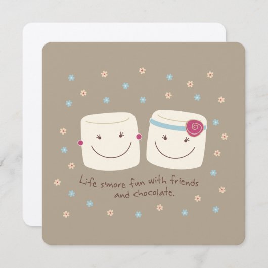 Invitation Les amis de Marshmallow et l'invitation au chocola (Devant / Derrière)