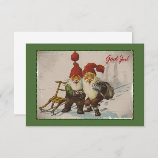 Invitation Les amis Gnome à Noël (Devant / Derrière)