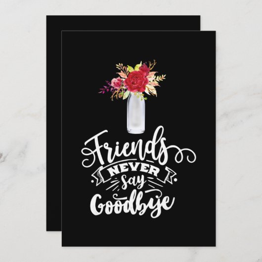 Invitation Les amis ne disent jamais adieu (Devant / Derrière)