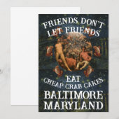 Invitation Les amis ne laissent pas les amis manger des cakes (Devant / Derrière)