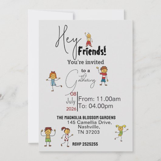Invitation Les amis se rassemblent (Devant)