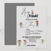Invitation Les amis se rassemblent (Devant / Derrière)