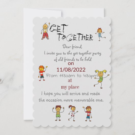 Invitation Les amis se rassemblent (Devant)