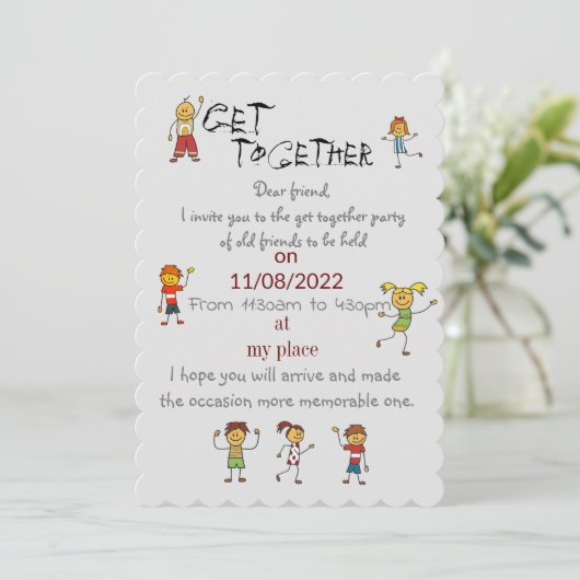 Invitation Les amis se rassemblent (Debout devant)