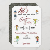 Invitation Les amis se rassemblent (Devant / Derrière)