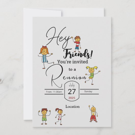 Invitation Les amis se rassemblent (Devant)