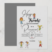 Invitation Les amis se rassemblent (Devant / Derrière)