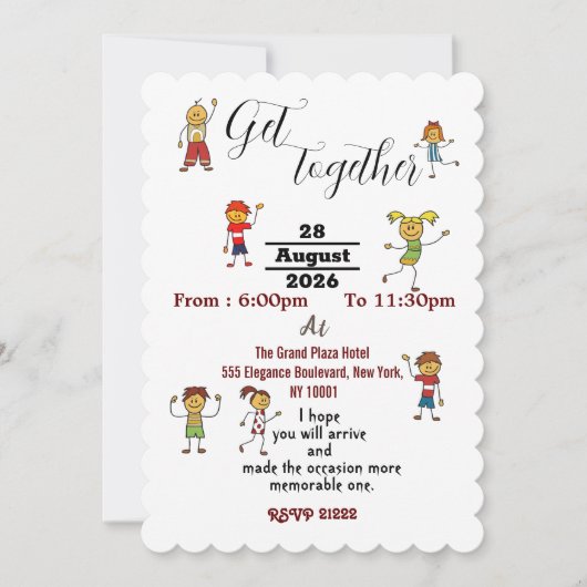 Invitation Les amis se rassemblent (Devant)