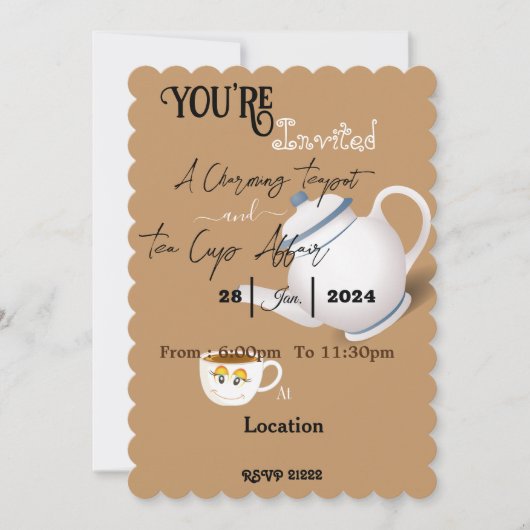 Invitation Les amis se rassemblent pour le thé (Devant)