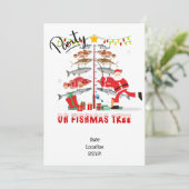 Invitation Les amoureux de la pêche Noël avec le Père Noël (Debout devant)