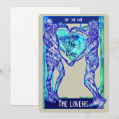 Invitation Les Amoureux Tarot: Sauvegarder la date (Devant / Derrière)