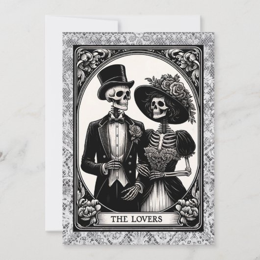 Invitation Les amoureux Tarot Victorian Lace Mariage gothique (Devant)