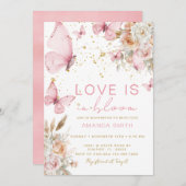 Invitation Les amours papillon rose pâle dans la Fête des mar (Devant / Derrière)