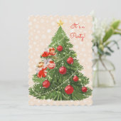 Invitation Les anges décorant l'arbre de Noël (Debout devant)