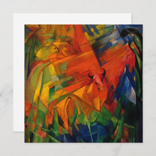 Invitation Les animaux dans un paysage par Franz Marc (Devant / Derrière)