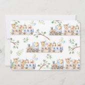 Invitation Les animaux de bois mignons Train Baby shower de v (Dos)
