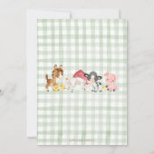 Invitation Les animaux de ferme de Sunflower Green Birthday (Dos)