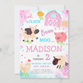 Invitation Les animaux de ferme mignons (Devant)