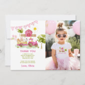 Invitation Les animaux de ferme roses anniversaire photo (Devant)