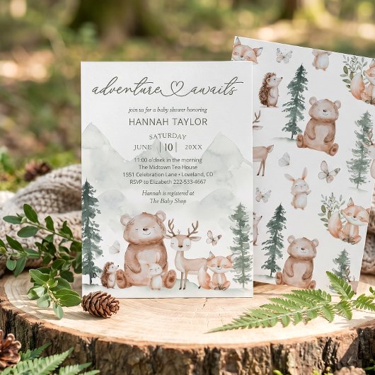Invitation Les Animaux de la Forêt vous Attendent pour une Av