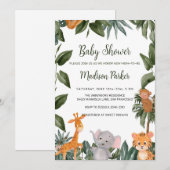 Invitation Les animaux de la jungle (Devant / Derrière)