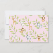 Invitation Les animaux de la jungle Baby shower Mots de sages (Dos)