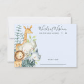 Invitation Les animaux de la jungle Baby shower Mots de sages (Devant)