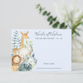 Invitation Les animaux de la jungle Baby shower Mots de sages (Debout devant)