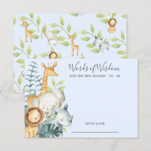 Invitation Les animaux de la jungle Baby shower Mots de sages