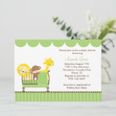 Invitation Les animaux de la jungle dans un lit d'enfant (ver (Debout devant)