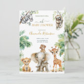 Invitation Les animaux de la jungle sauvage (Debout devant)