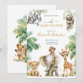 Invitation Les animaux de la jungle sauvage (Devant / Derrière)