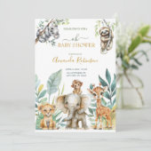 Invitation Les animaux de la jungle sauvage (Debout devant)