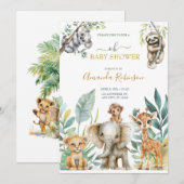 Invitation Les animaux de la jungle sauvage (Devant / Derrière)