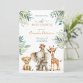 Invitation Les animaux de la jungle sauvage (Debout devant)