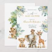 Invitation Les animaux de la jungle sauvage (Devant / Derrière)