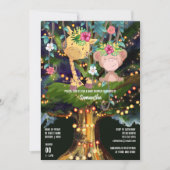 Invitation Les animaux de la jungle tropicale illuminent la n (Devant)