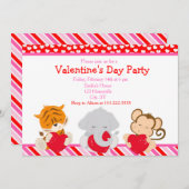 Invitation Les animaux de la Saint Valentin (Devant / Derrière)