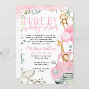 Invitation Les Animaux De Safari Conduisent Par Des Invitatio