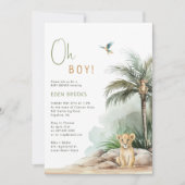 Invitation Les animaux de Safari de la Jungle | C'Est Un Garç (Devant)