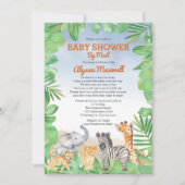 Invitation Les animaux de Safari mignons | Baby shower verdoy (Devant)